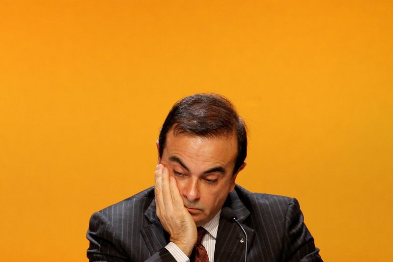 © Reuters. FILE PHOTO: Carlos Ghosn, President and Chief Executive Officer of Renault, attends the company annual shareholders meeting in La Defense business district