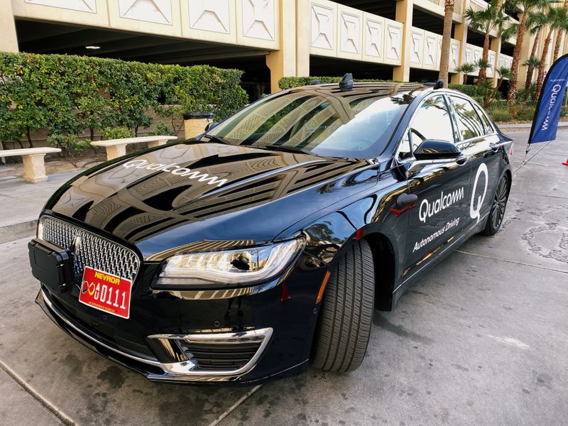 © Reuters. Qualcomm apresenta carro equipado com Snapdragon Ride em feira do setor em Las Vegas, EUA