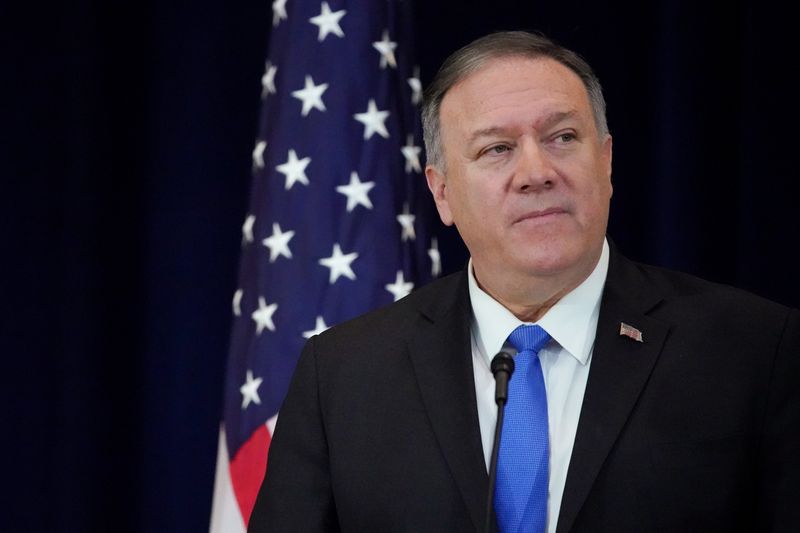 © Reuters. U.S. Secretary of State Pompeo delivers remarks on human rights in Iran at the State Department in Washington