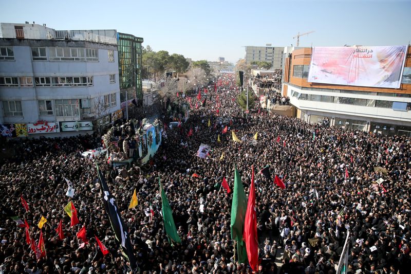 © Reuters. Funeral de general Qassem Soleimani em Kerman