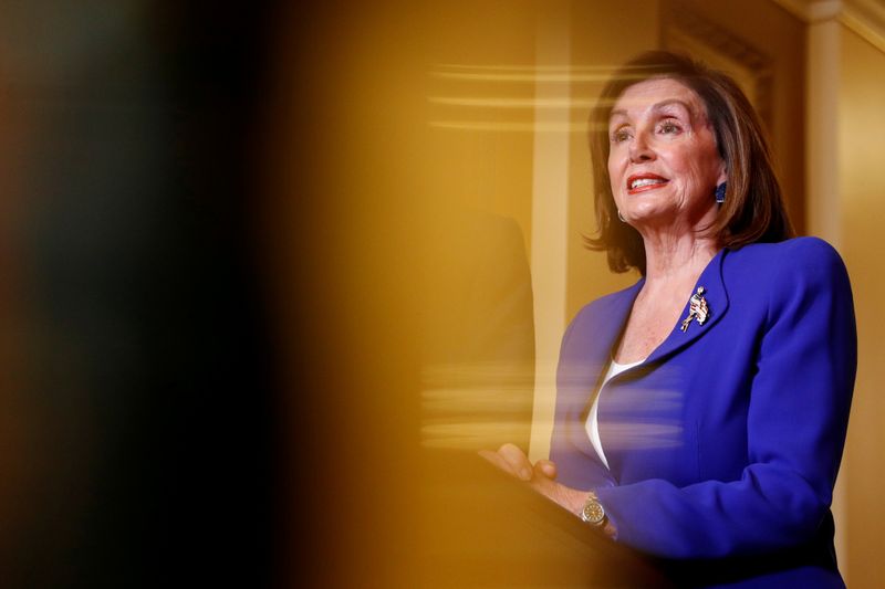 © Reuters. Presidente da Câmara dos Deputados dos EUA, Nancy Pelosi, no prédio do Congresso em Washington