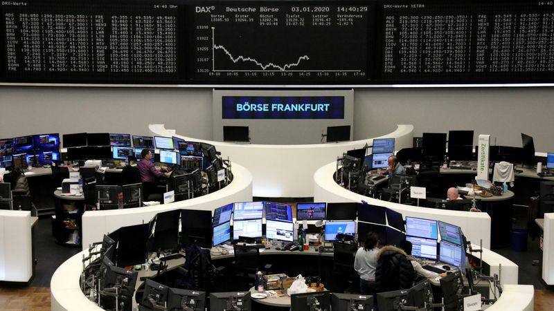 © Reuters. FILE PHOTO:The German share price index DAX graph is pictured at the stock exchange in Frankfurt