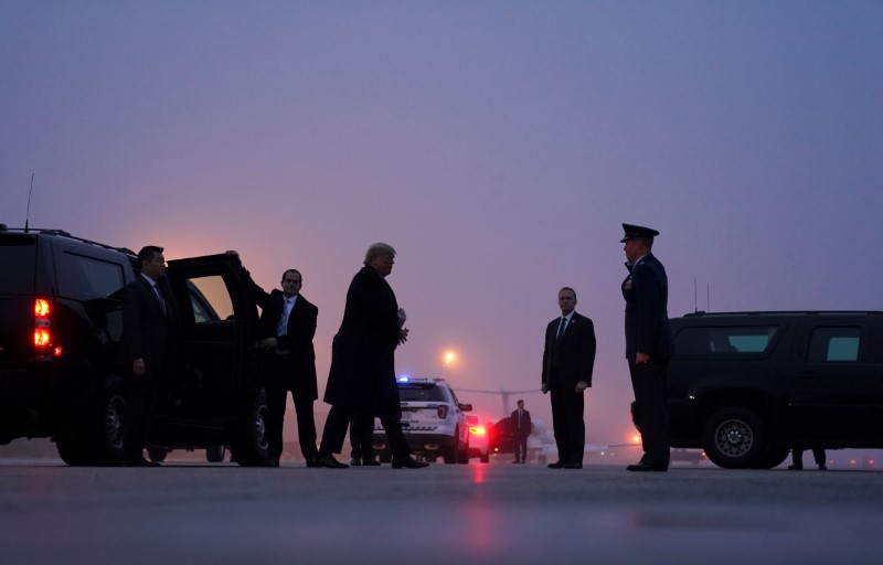 © Reuters. U.S. President Trump departs Joint Base Andrews in Maryland
