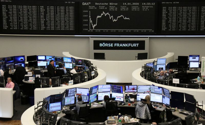 © Reuters. The German share price index DAX graph is pictured at the stock exchange in Frankfurt