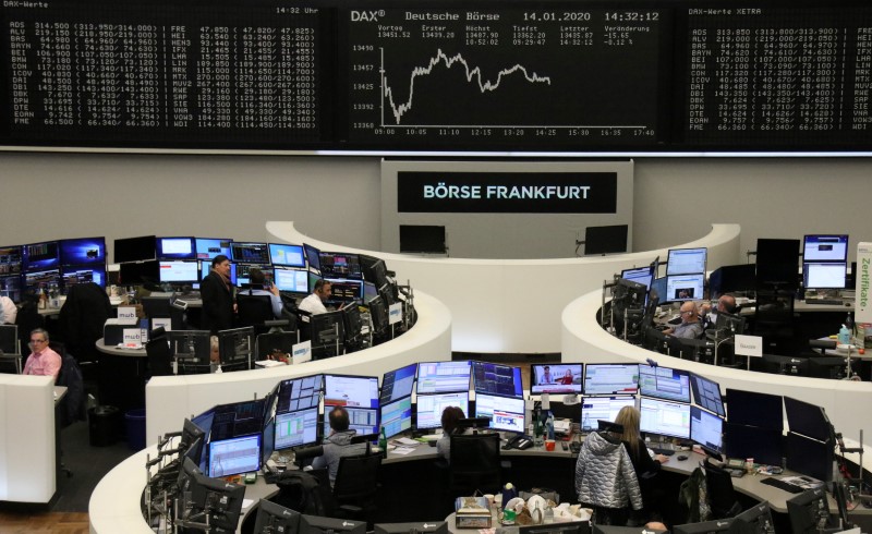 © Reuters. أسهم أوروبا تغلق مستقرة وألمانيا تتراجع بعد بيانات نمو ضعيفة