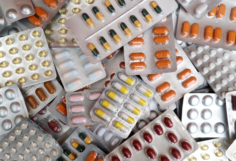 © Reuters. FILE PHOTO: Illustration photo shows various medicine pills in their original packaging in Brussels