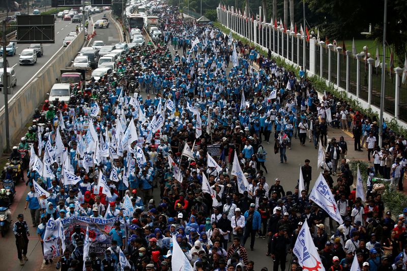 Indonesia unions hold protests over planned labor reform