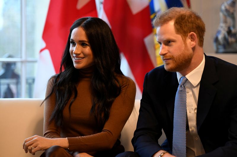 © Reuters. FILE PHOTO: The Duke and Duchess of Sussex visit Canada House