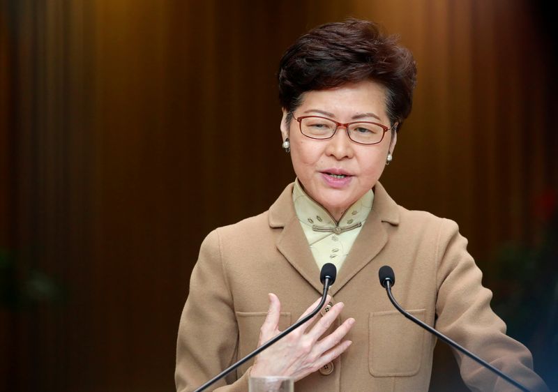 © Reuters. Hong Kong Chief Executive Carrie Lam attends a news conference in Hong Kong