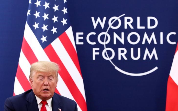 © Reuters. Presidente dos EUA, Donald Trump, durante Fórum Econômico Mundial em Davos, Suíça