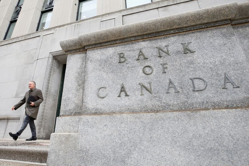 © Reuters. カナダ中銀、金利1.75％に据え置き　将来の利下げに含みも