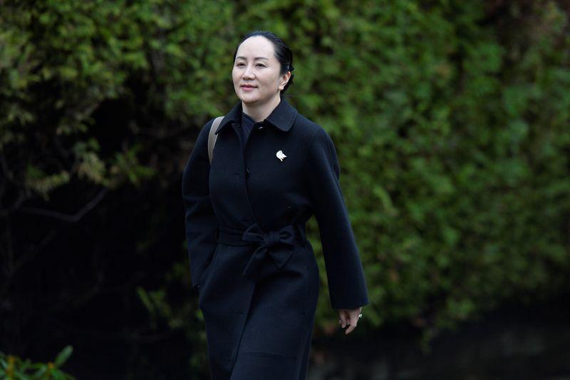 © Reuters. Huawei CFO Meng leaves her home to attend her extradition hearing in Vancouver