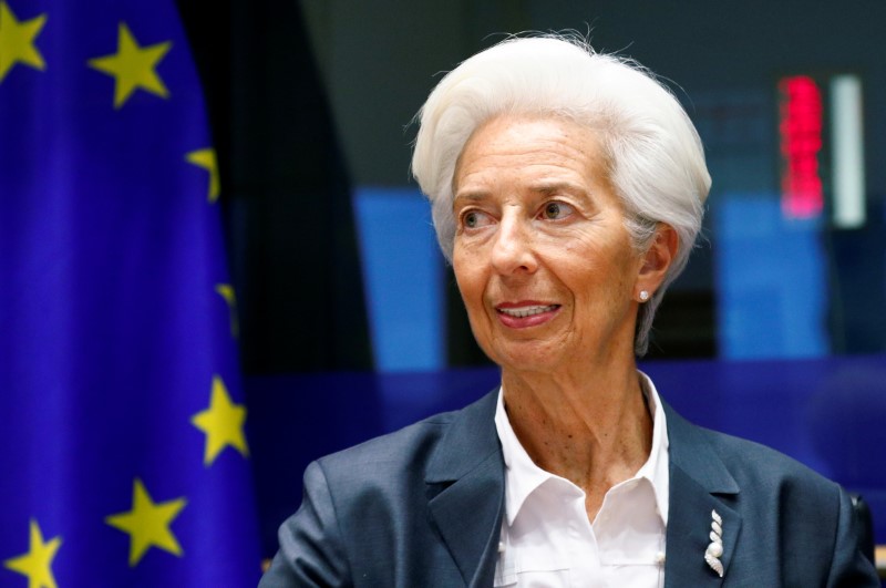 © Reuters. ECB President Lagarde testifies before the EU Parliament's Economic and Monetary Affairs Committee in Brussels