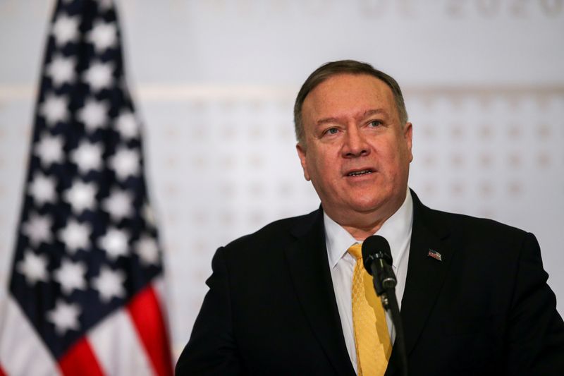 © Reuters. FILE PHOTO: U.S. Secretary of State Pompeo attends anti-terrorism meeting in Colombia