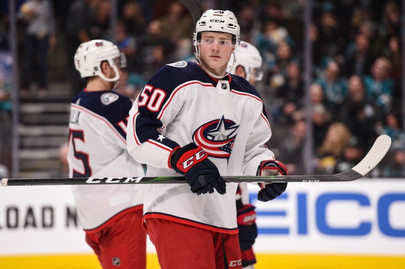 © Reuters. NHL: Columbus Blue Jackets at San Jose Sharks