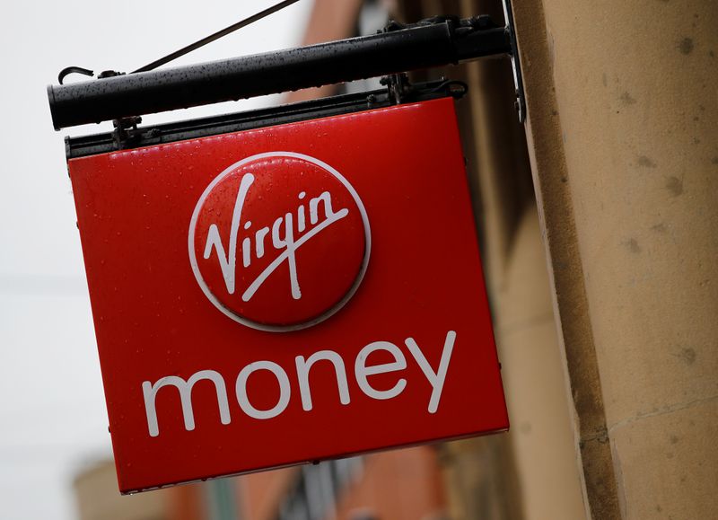© Reuters. Signage is seen outside a branch of Virgin Money in Manchester