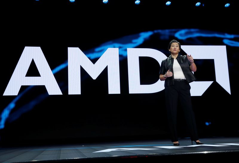 © Reuters. Lisa Su, president and CEO of AMD, gives a keynote address during the 2019 CES in Las Vegas