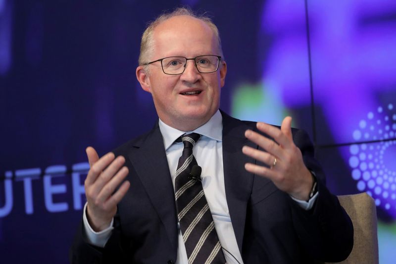 © Reuters. European Central Bank Chief Economist Philip Lane speaks during a Reuters Newsmaker event in New York