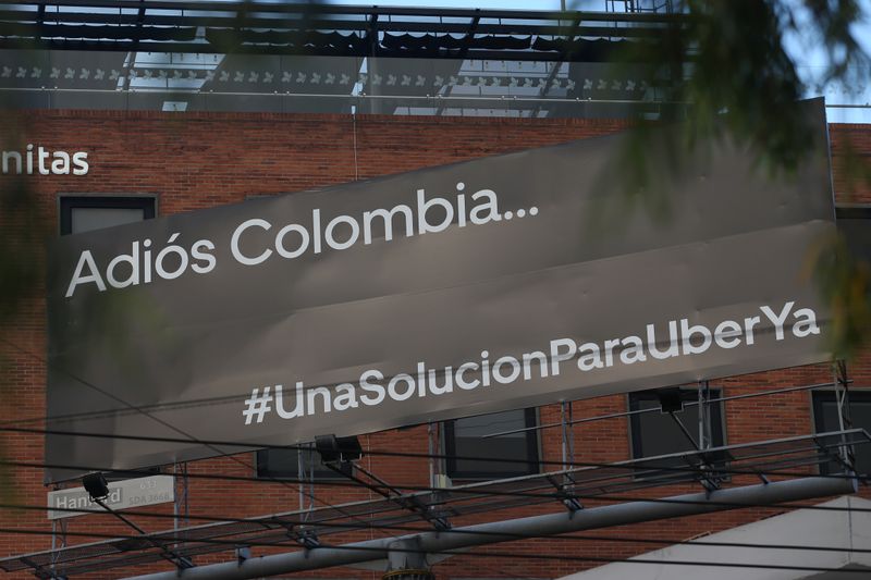 © Reuters. A billboard is seen in Bogota