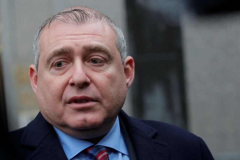 © Reuters. FILE PHOTO: Ukrainian-American businessman Lev Parnas, an associate of President Donald Trump's personal lawyer Rudy Giuliani, exits after a bail hearing at the Manhattan Federal Court in New York