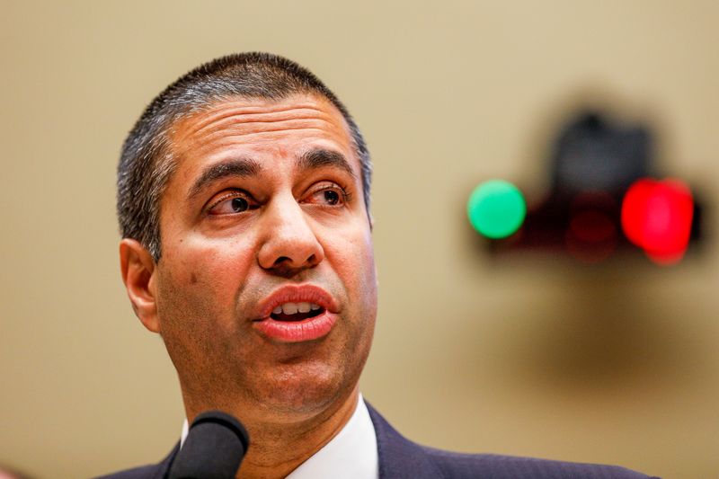 © Reuters. FCC Chairman Pai testifies at House Energy and Commerce Subcommittee hearing on Capitol Hill in Washington