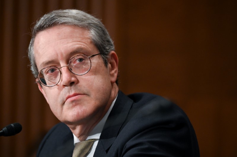© Reuters. Quarles, vice chairman of the Federal Reserve Board of Governors, testifies before a Senate Banking, Housing and Urban Affairs Committee hearing in Washington