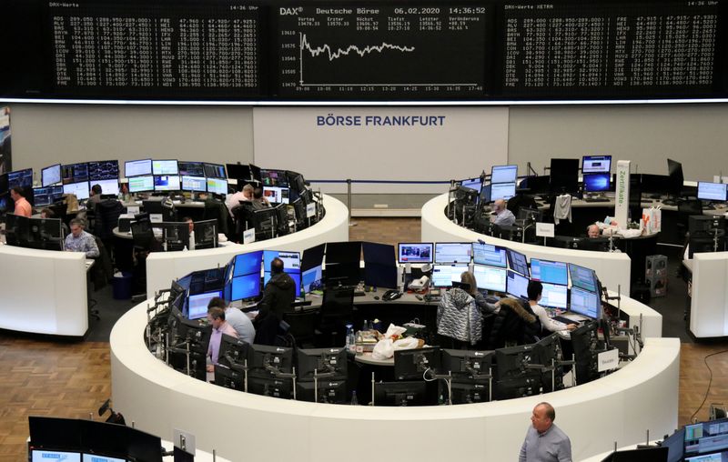 European shares retreat from record highs as virus fears grip