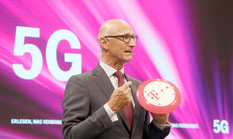 © Reuters. FILE PHOTO: Hoettges, CEO of Germany's Deutsche Telekom AG, attends the company's annual shareholder meeting in Cologne