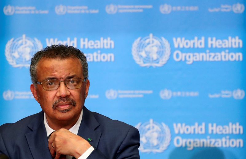 © Reuters. Diretor-geral da OMS, Tedros Adhanom Ghebreyesus, durante entrevista coletiva em Genebra