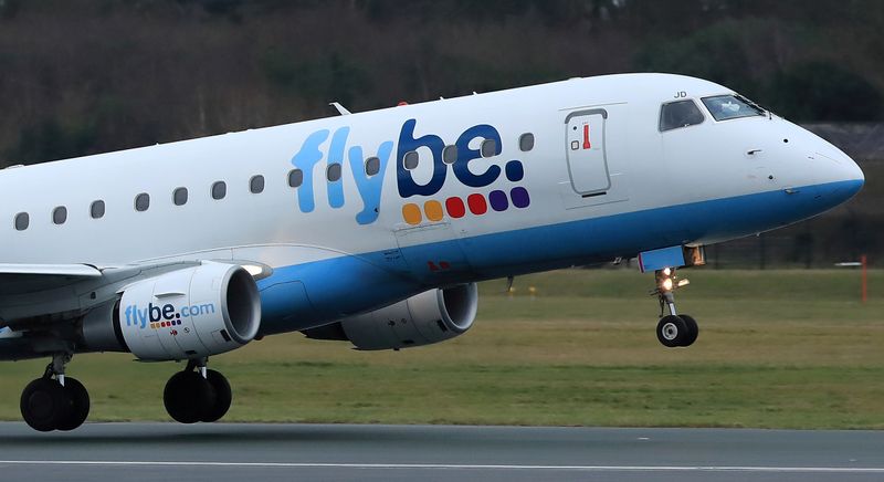 © Reuters. FILE PHOTO: A Flybe plane takes off from Manchester Airport in Manchester, Britain