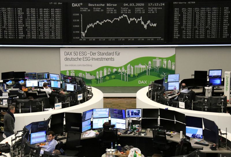 European shares up for fourth day as central banks weigh in