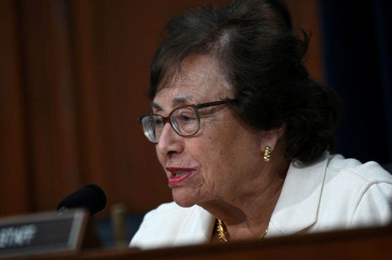 © Reuters. Chairwoman Lowey speaks during House Appropriations Subcommittee hearing with Pompeo