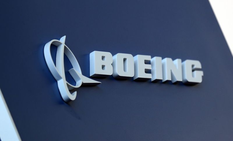 © Reuters. Boeing logo LABACE in Sao Paulo