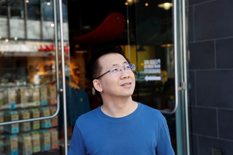 © Reuters. Zhang Yiming, founder and global CEO of ByteDance, poses in Palo Alto, California
