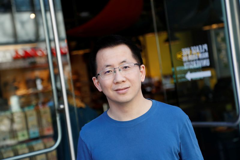 © Reuters. Zhang Yiming, founder and global CEO of ByteDance, poses in Palo Alto, California