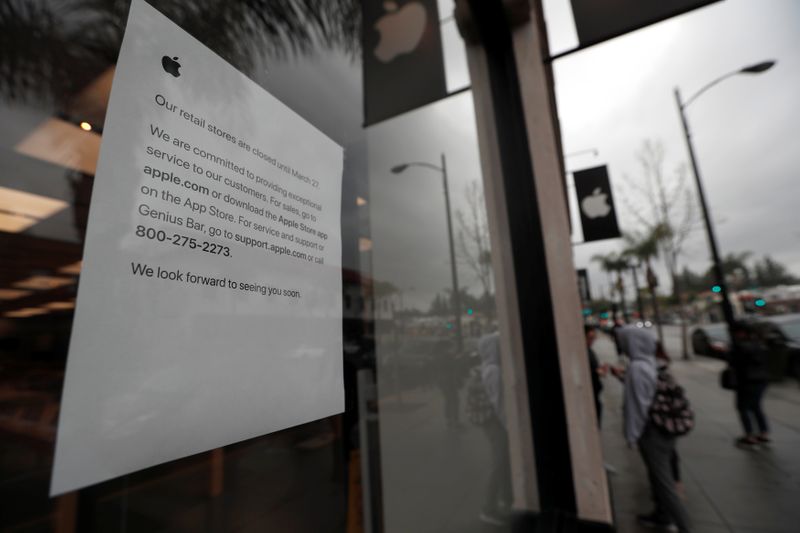 米アップル、中華圏除く全世界で直営店を一時閉鎖　27日まで
