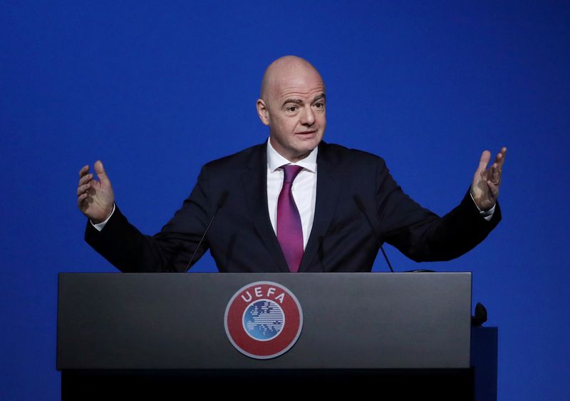 © Reuters. إنفانتينو: يتعين على الفيفا تغيير موعد كأس العالم للأندية 2021