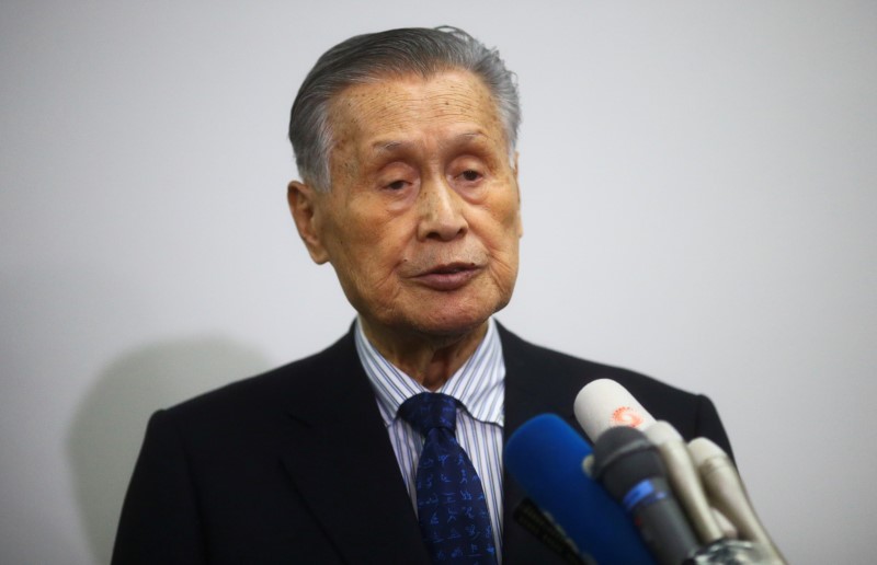 © Reuters. Tokyo 2020 president Yoshiro Mori holds a news conference in Tokyo