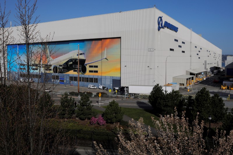 © Reuters. FILE PHOTO: General view of the Boeing Renton Factory near Seattle
