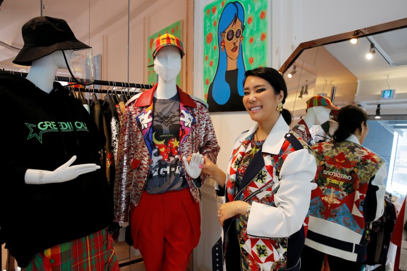 © Reuters. Park Youn-hee, designer of Greedilous, poses for photographs after an interview with Reuters at her showroom in Seoul