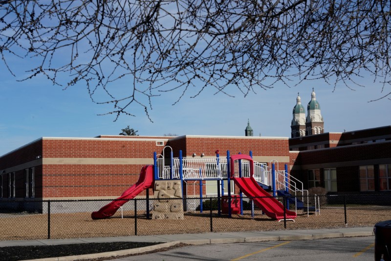 &copy; Reuters. FILE PHOTO: A playground at Ruskin Elementary School sits empty ahead of the statewide school closures in Ohio in an effort to curb the spread of the coronavirus, inside Dayton, Ohio