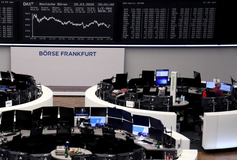 &copy; Reuters. The German share price index DAX graph is pictured at the stock exchange in Frankfurt