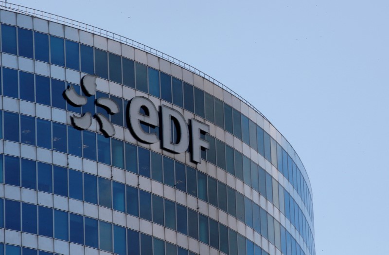 &copy; Reuters. A logo of French electric company EDF is seen at an office building in La Defense business district in Courbevoie near Paris