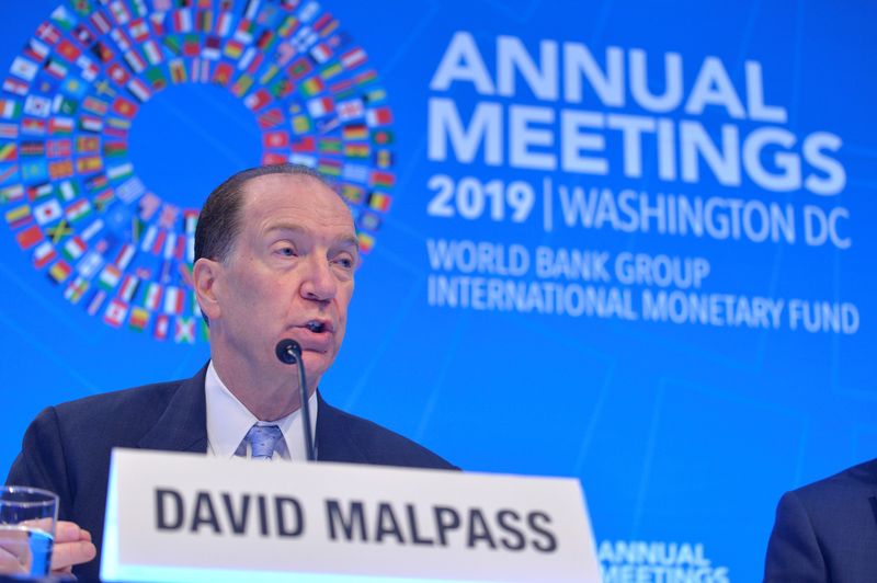 © Reuters. David Malpass, presidente do Banco Mundial, durante evento em Washington (EUA)