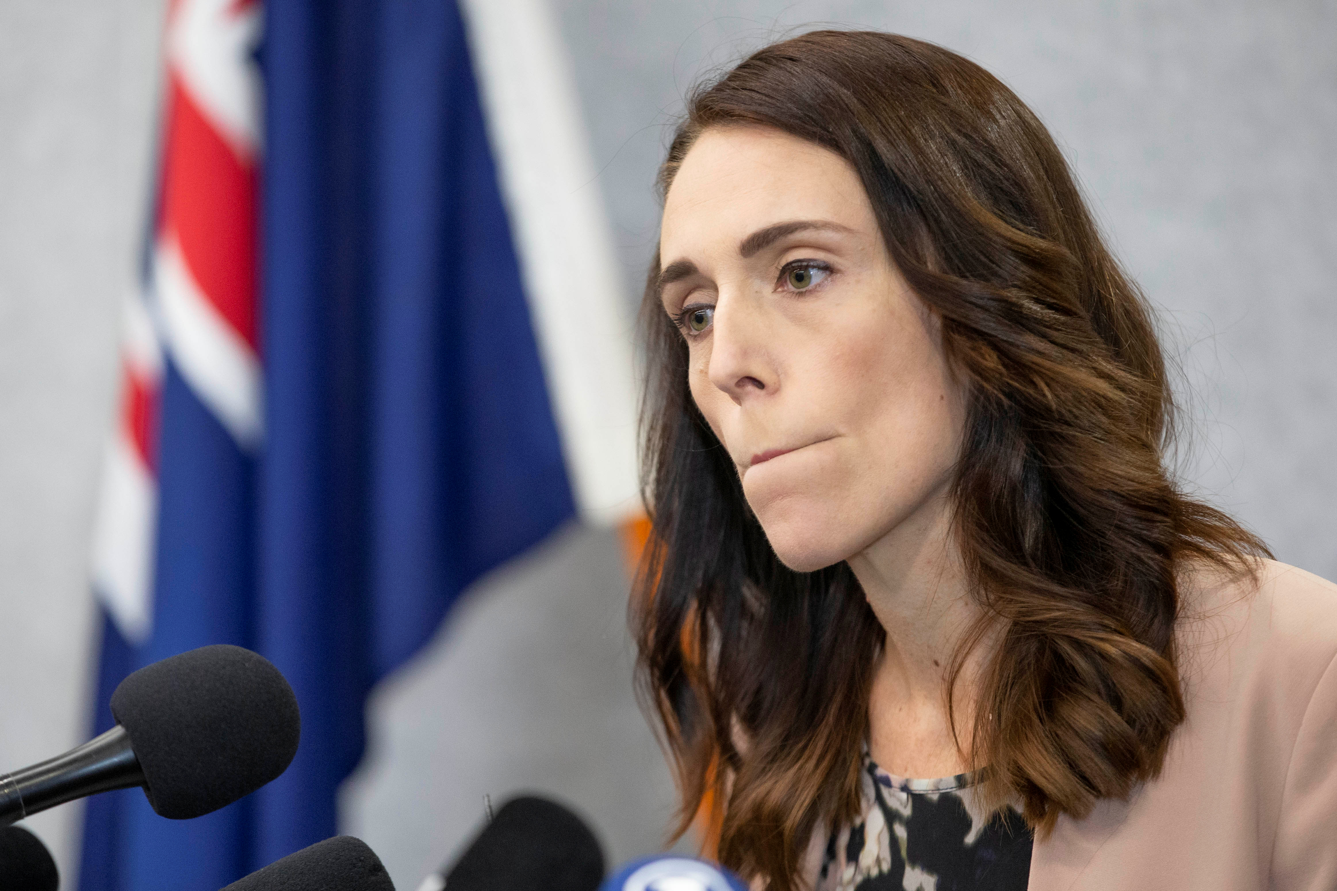 &copy; Reuters. New Zealand Prime Minister Jacinda Ardern pauses during a news conference prior to the anniversary of the mosque attacks that took place the prior year in Christchurch