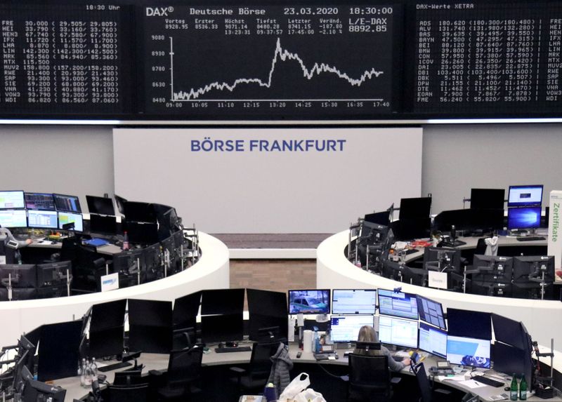 &copy; Reuters. The German share price index DAX graph is pictured at the stock exchange in Frankfurt