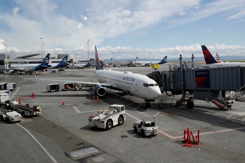 &copy; Reuters. Planes are seen parked at gates at San Francisco International Airport