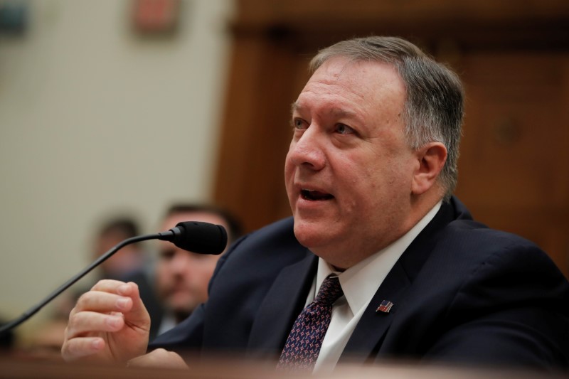 &copy; Reuters. U.S. Secretary of State Mike Pompeo testifies before the House Foreign Affairs Committee on Capitol Hill, in Washington