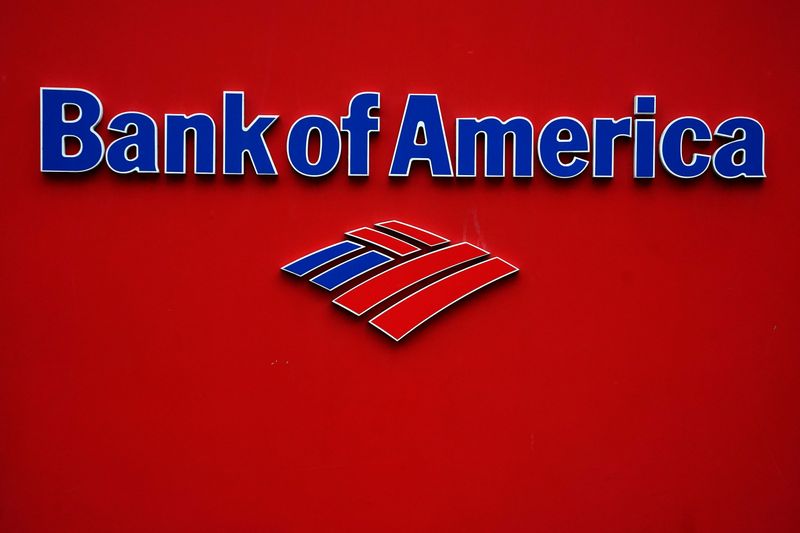 © Reuters. FOTO DE ARCHIVO: se representa un logotipo del Banco de América en el distrito de Manhattan de la ciudad de Nueva York