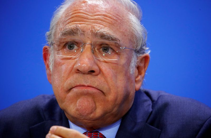 &copy; Reuters. OECD&apos;s Secretary General Gurria attends news conference at Chancellery in Berlin